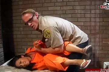 Sexy Prisoner Girl Gets Ass Fucked By A Guard In Prison - free porn video