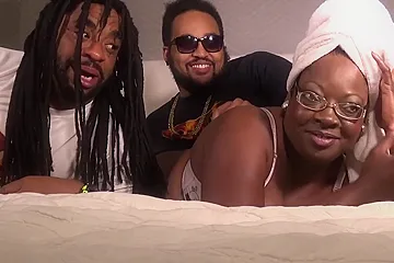 A Black Woman Sucks Two Big Black Cocks - free porn video