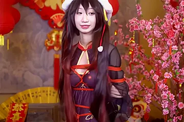 Genshin Cosplay Shibari - free porn video