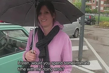 English Subtitles - Married Italian Milf Accepts The Indecent Proposal And Goes With The Stranger Hesitating A Little - free porn video