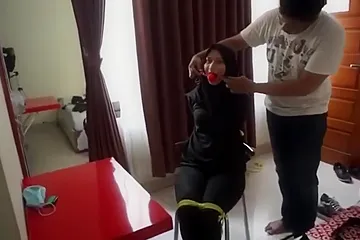 Amateur Indo Tied And Ballgagged - free porn video
