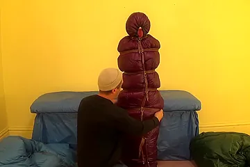 Gothic Girl Bound In Napping Bag - free porn video