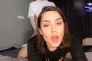 Good View Couple - Hot student 18+ Gives Blowjob And Rides Cock As She Was Taught In College Dorm - free porn video