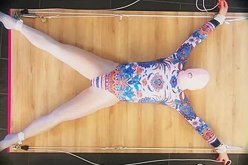 Selfbondage Spreadeagle In Leotard And Pantyhose - Shorter Cut Version - free porn video