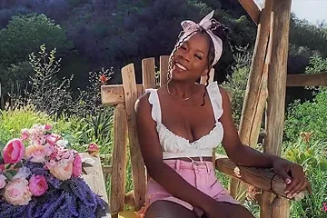 Ebony Horny Babe Solo Masturbation - free porn video
