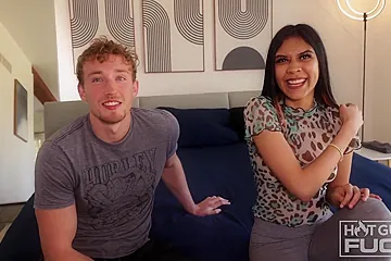 Chiseled Guy With Huge Dick Fucks Cute Brunette - free porn video