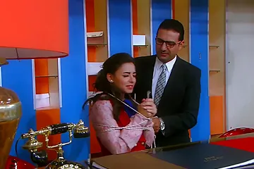 Receptionist Microfoam Tape Gagged - Egyptian Scene - free porn video