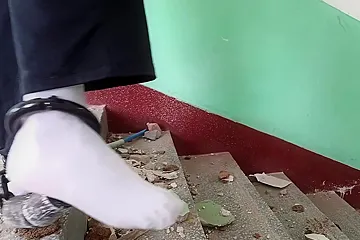 Wearing White Socks Cuffed Walk In Ruins 2 (edited) - free porn video