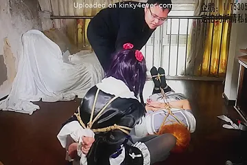 Two Asian Girls Cosplay Bondage - free porn video