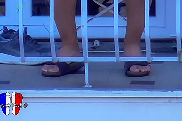 Candid Sexy Legs And Feet In Birkenstock Of A Young Brunette Woman - free porn video