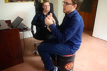 Boss Lady Enjoys As She Receives A Foot Massage From Her Nerdy Employe - free porn video