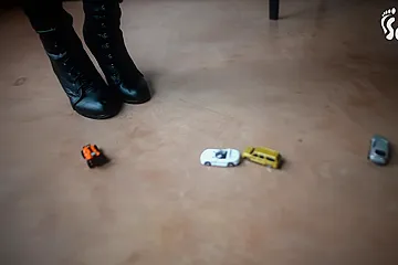 Dominant Woman Crushing Little Car Toys With Her High Heels (czech Sol - free porn video