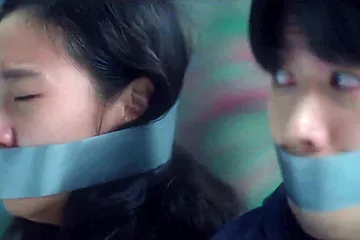 Korean Woman And Man Wraparound Tape Gagged - free porn video