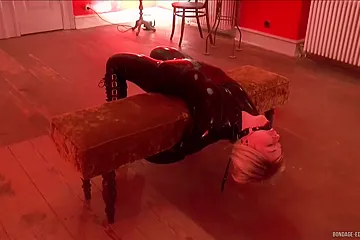 Blonde In Awkward Bondage - free porn video