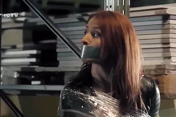 Leather, Saran Wrap & Tape - free porn video