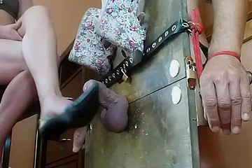 Ballbusting And Shoe Job - free porn video