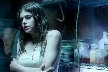 Alexandra Daddario In Big Boobs In White Shirt, Shaking - free porn video