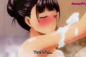 She is held in the bath and creampied. She is also penetrated and creampied at school. - free porn video