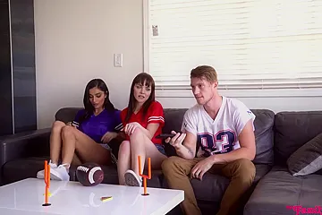 Aliya Brynn And Emily Willis In Super Sunday With My Step Sis And Her Friend - free porn video