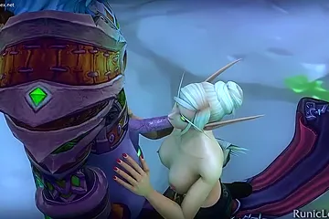 Public Blowjob Of A Blonde Elf, Porn Cartoon World Of Warcraft - free porn video