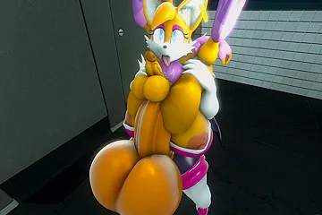 Hyper Futa Rouge The Bat Fucks Femboy Tails Ass - free porn video