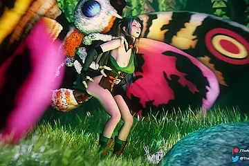 Sexy Anime Beauty Getting Shagged By A Butterfly - free porn video