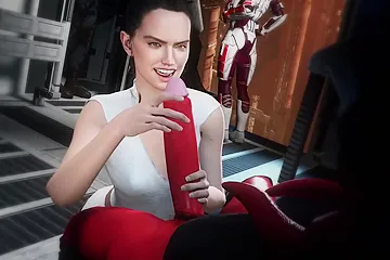 3d Porn Star Wars! Rey Palpatine Jerks Off A Huge Cock Futanari Darth Talon - free porn video