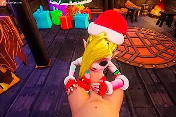 Cartoon Elf Girl Gives You A Blowjob For Christmas - free porn video