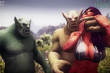 Orcs From The Game Warcraft Rape And Feast On A Busty Beauty - free porn video