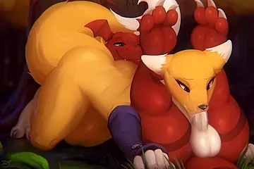 Redhead Furry Gives Blowjob To Baby Dragon, Hot Porn Cartoon - free porn video