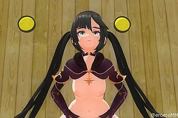 Hentai Genshin Impact Mona Cowgirl Sex Black Hair Color Edit Smixix - free porn video
