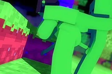 She Makes A Mess Out Of His Minecraft Zombie Dick - free porn video