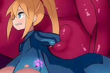 Samus Arans Belly Keeps Growing As She Screams To Get More Of It - free porn video