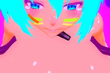 Pumping Up Miku Until A Heavy Explosion Happens - free porn video