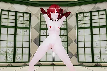 Genshin Impact Mona Nude Ghost Dance 3d Red Hair Color Edit Smixix - free porn video