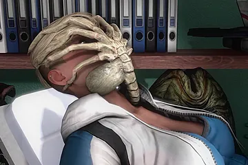Cute 3d Chick Takes Facehuggers Cum Until Her Belly Inflates - free porn video