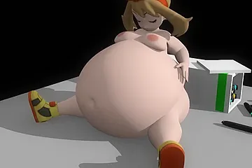 Maes Belly Transforms Into A Balloon - free porn video