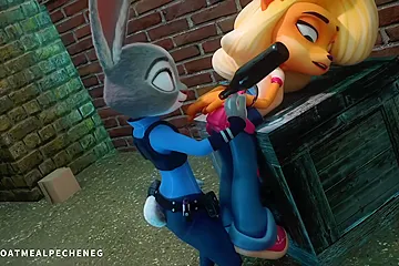 Evil Bunny Judy Hops Fucked A Sex Offender With A Bottle - free porn video