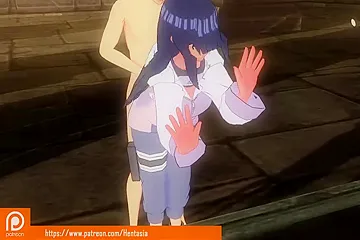 Blue-haired Girl Hinata Fucks Standing Up And Gets An Orgasm - free porn video