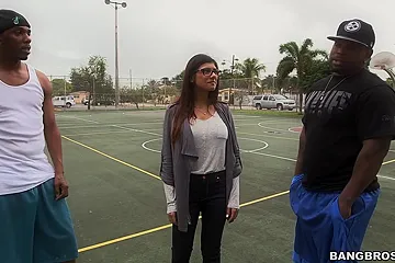 S First Monster Cock Threesome - Mia Khalifa - free porn video