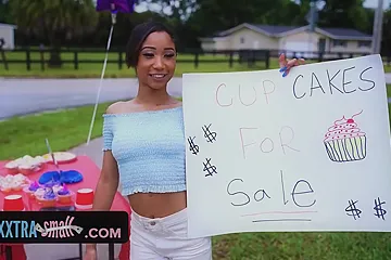 Tiny Ebony Babe Decides To Sell Her Muffin And Earn More Money Instead - free porn video