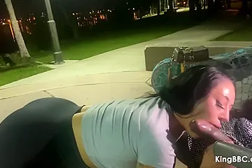 Outdoor Night Blowjob - Yvonne Carlo & Louie Smalls - free porn video