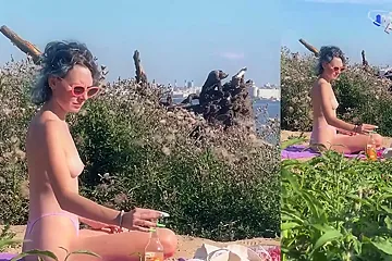 Sexy teenager creampies the beach while getting grilled and going dogy! - free porn video