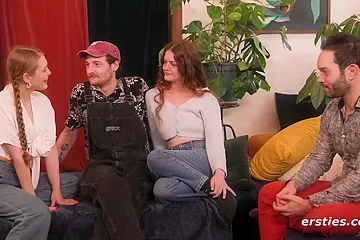 Husband Swap Of 3 - Two Hot Married Babes Share Their Husbands With Each Other - free porn video