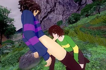 Femboys Frisk And Chara Undertale Porn With Car Toon - free porn video