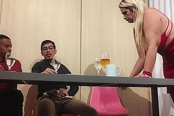 Cuckold Is Distracted Closing Deals While I Get Under The Table To Suck My Partners Cock - free porn video