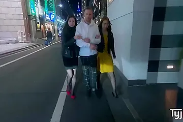 Japanese Mona Ayami And Tsubaki Kato Hard Fucked By A French Cock In A Love Hotel - free porn video